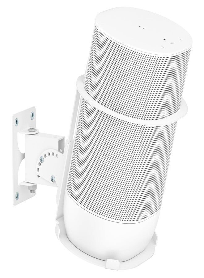 Yibracki Protective Metal Speaker Mount for Sonos Move and Sonos Move 2 Wall Mount with Tilt & Swivel Adjustment Speaker Wall Mount Hook for Sonos Move 2 Mount Bracket of Indoor/Outdoor Usage, White - Image 1
